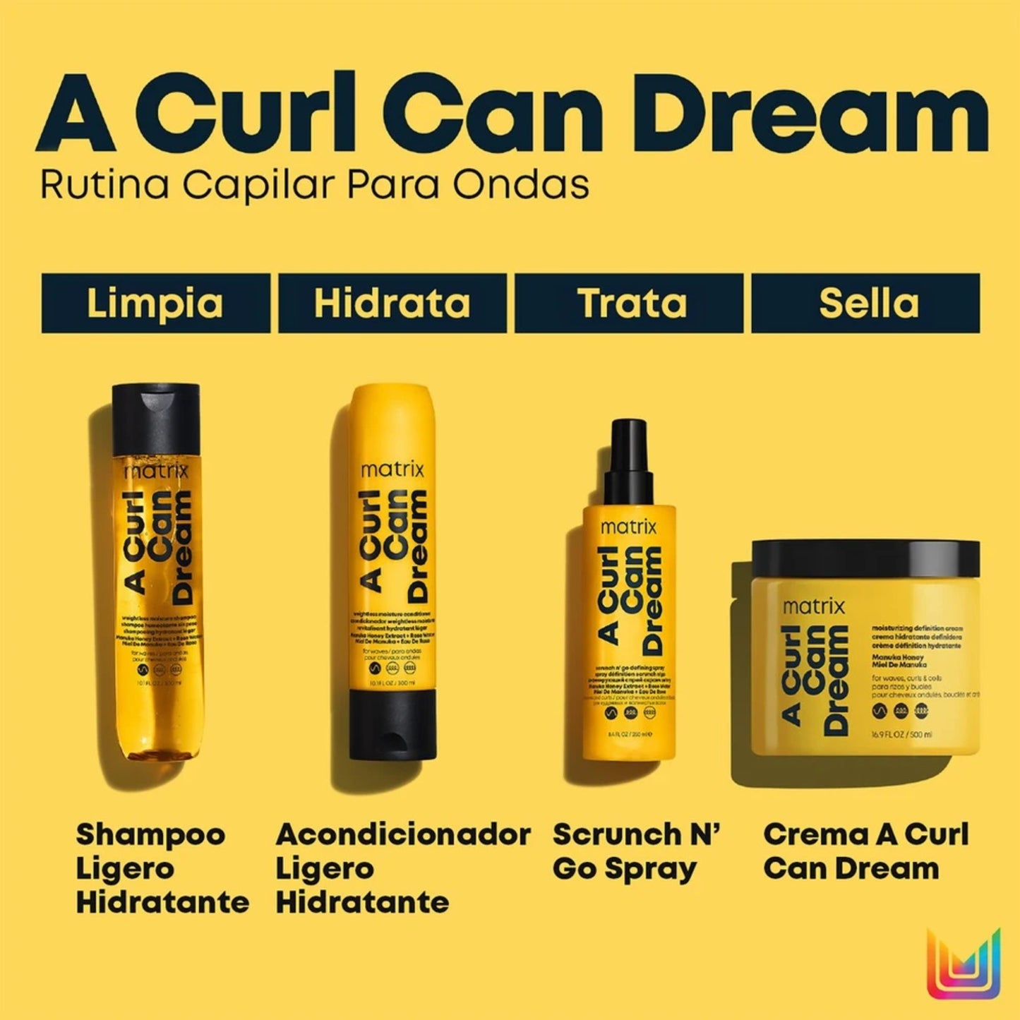 Matrix A Curl Can Dream Leave In Scrunch N' Go Spray Definidor 250 ML