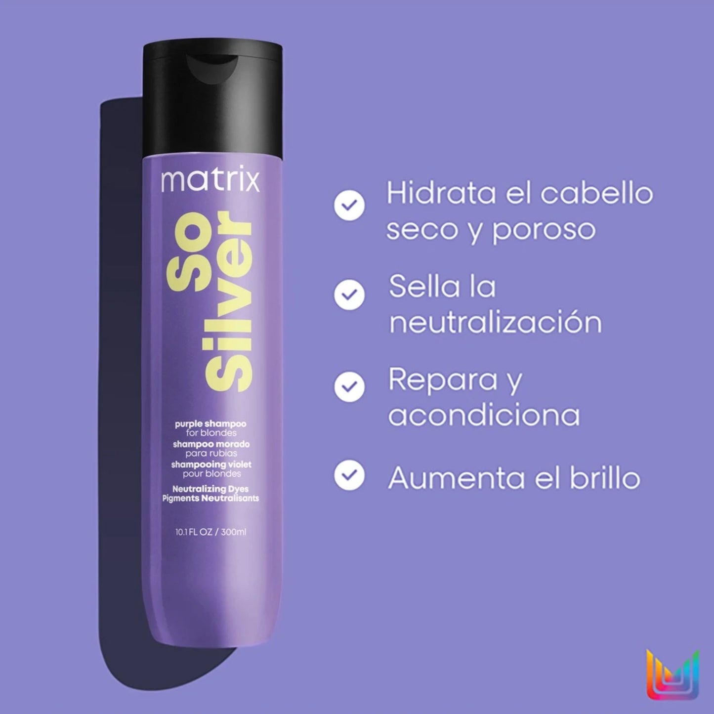 Matrix So Silver Shampoo Matizador Violeta Cabello Rubio O Canoso 1 Litro