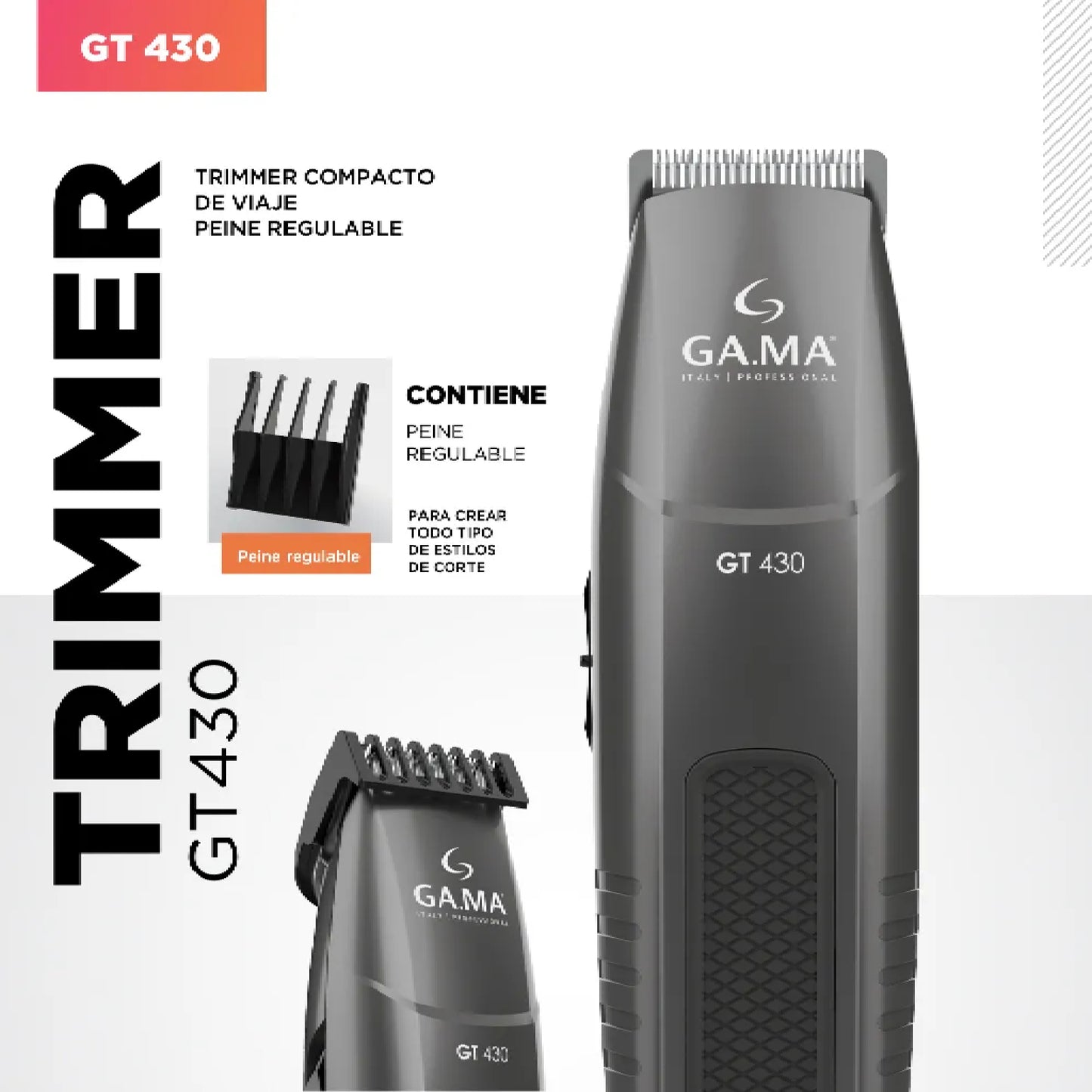 Gama Máquina Corta Pelo Trimmer Travel GT 430