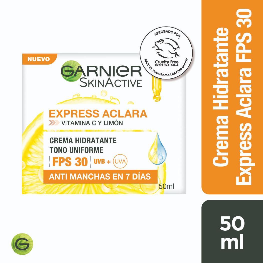 Garnier Express Aclara Crema Hidratante Vitamina C Fps30 50Ml