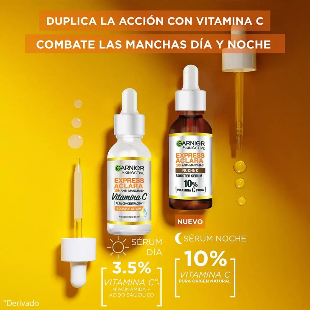 Garnier Express Aclara Serum Booster Noche 10% Vitamina C 50Ml