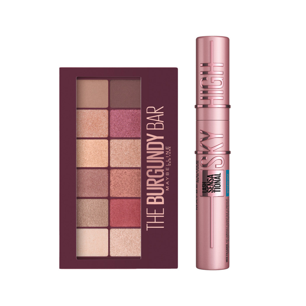 Maybelline Mascara Sky High Waterproof + Burgundy Palette