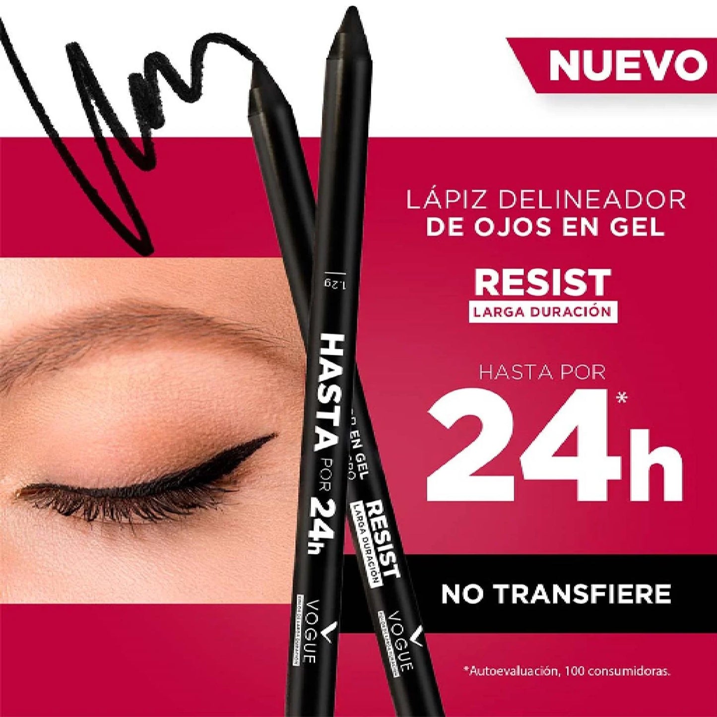 Vogue Lápiz Delineador De Ojos En Gel Resist Negro