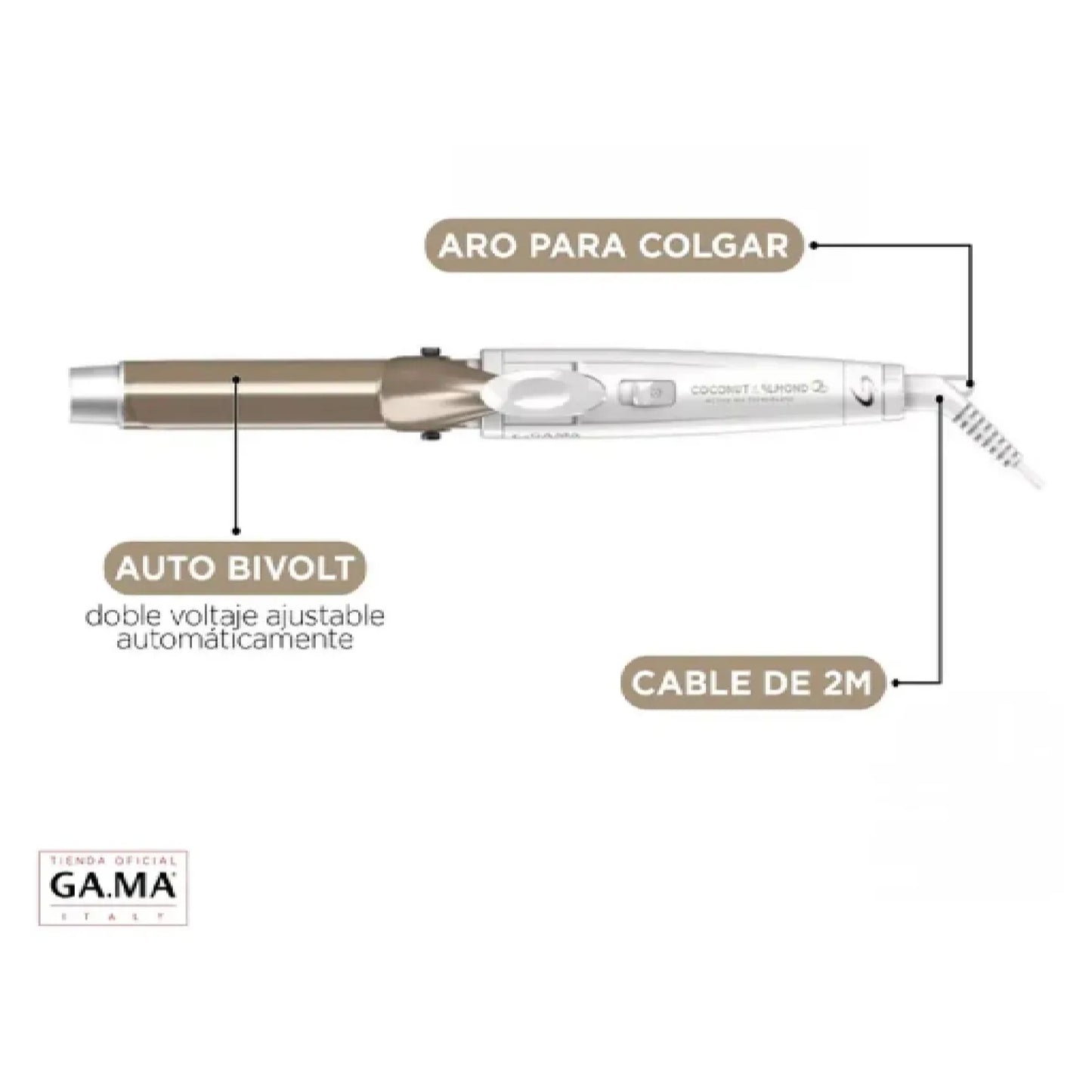 Gama Rizador De Cabello Coconut Almond 25mm