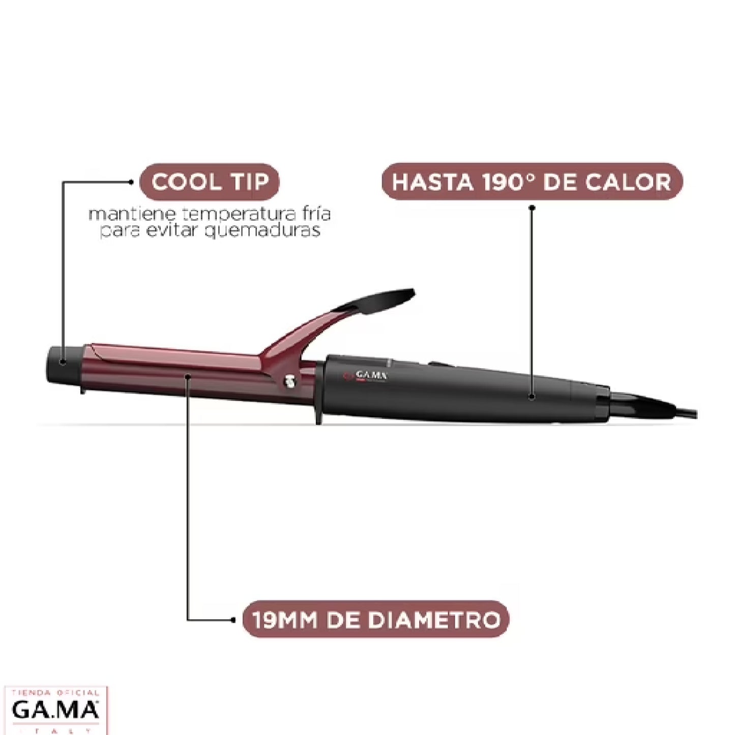 Gama Rizador De Cabello Tourmaline 19mm