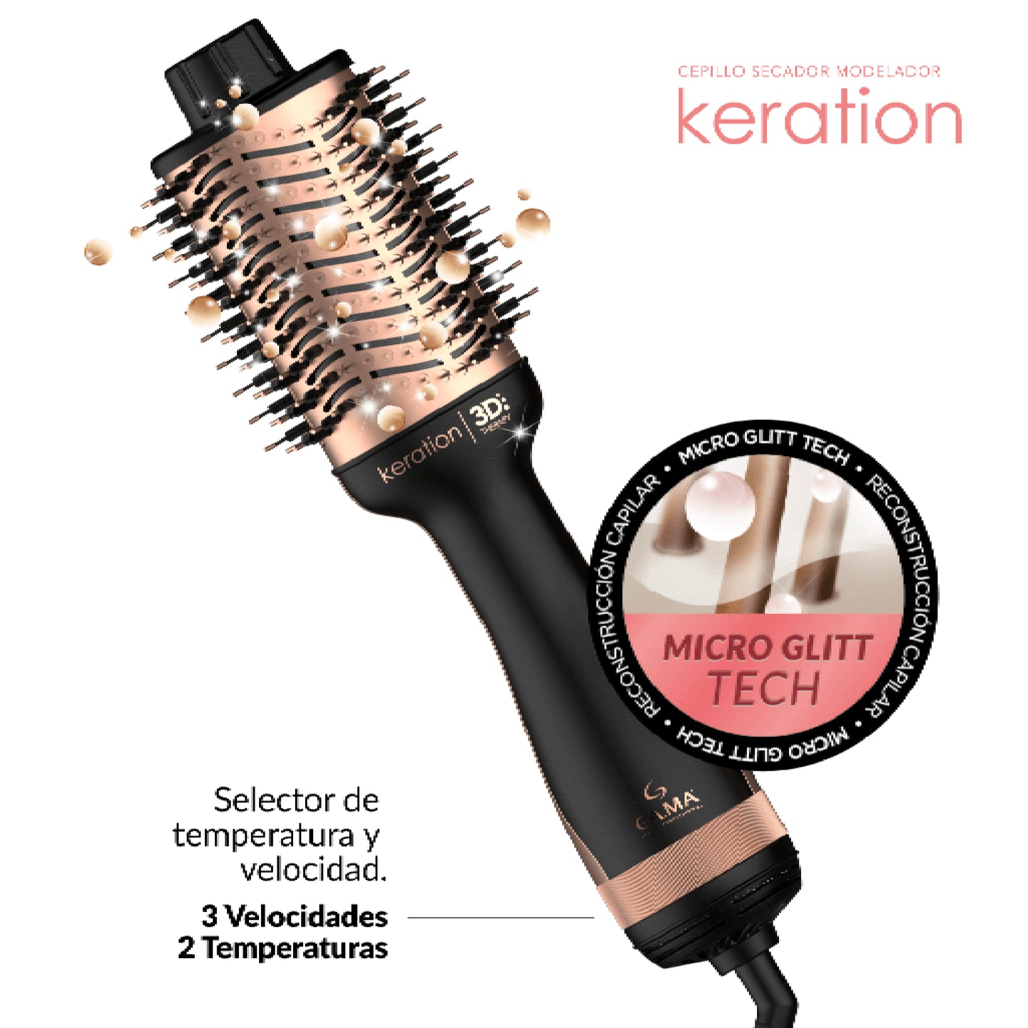 Gama Cepillo Electrico Modelador Stylish Keration Brush 3D