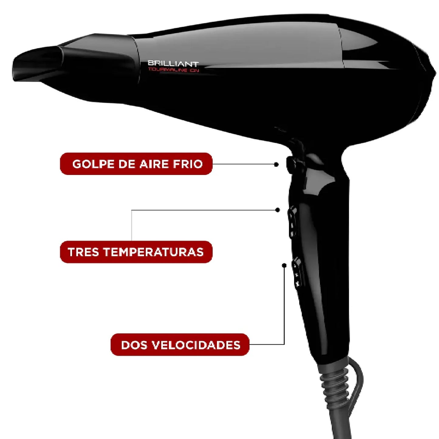 Gama Secador De Pelo Brilliant Tourmaline Ion