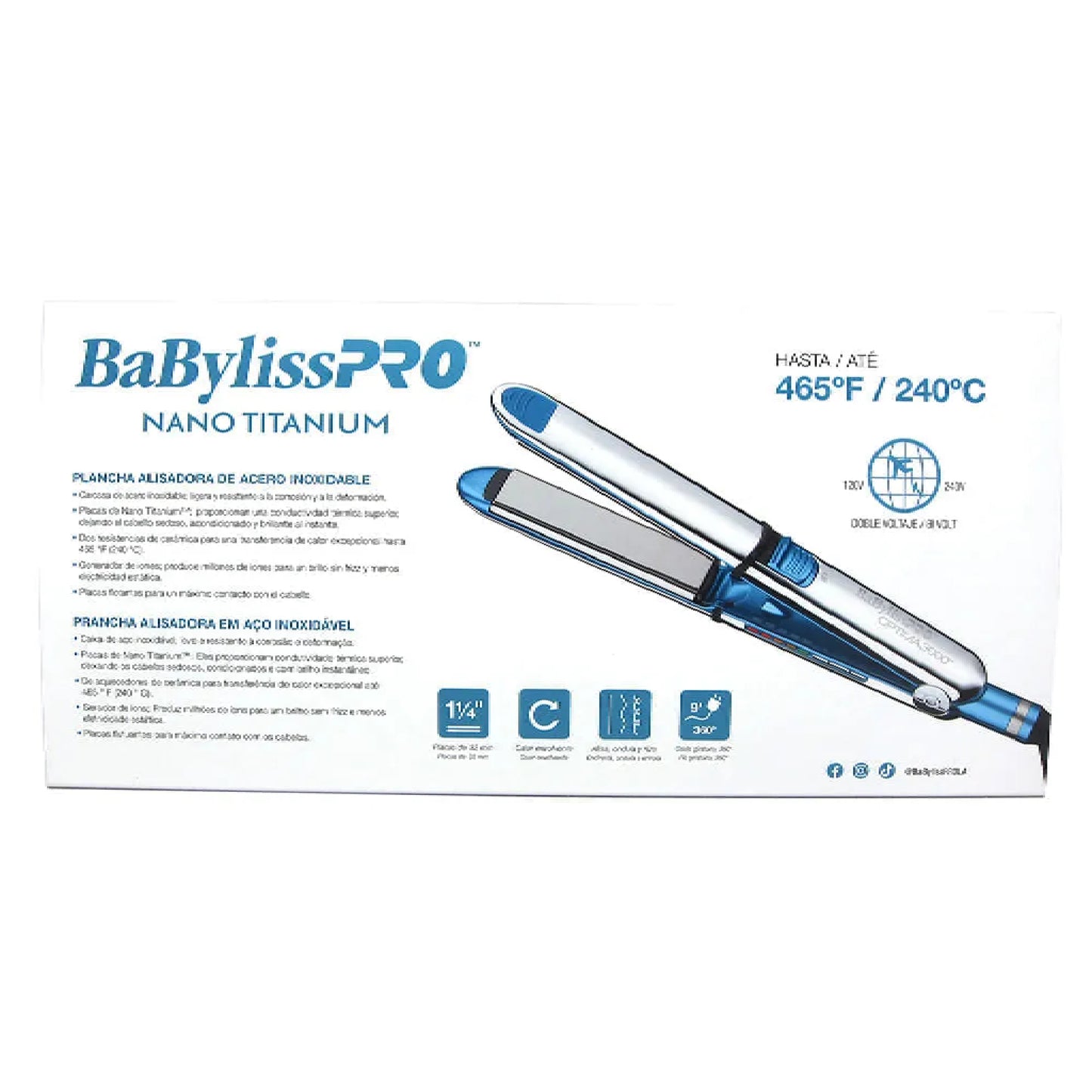 BabylissPro Plancha Alisadora Y Rizadora Nano Titanium Optima 3000