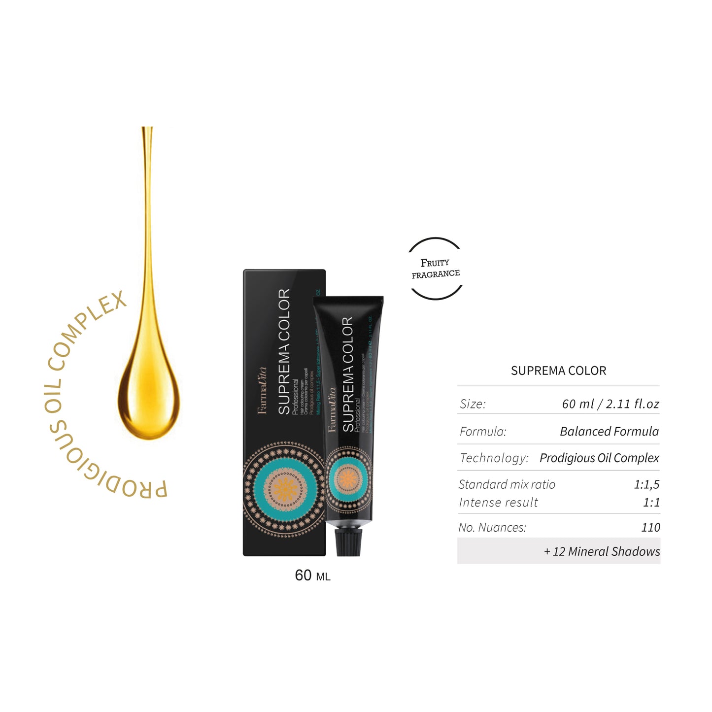 Farmavita Tintura Permanente Suprema Color 60ML - 12.43 Rubio Especial Cobre Dorado