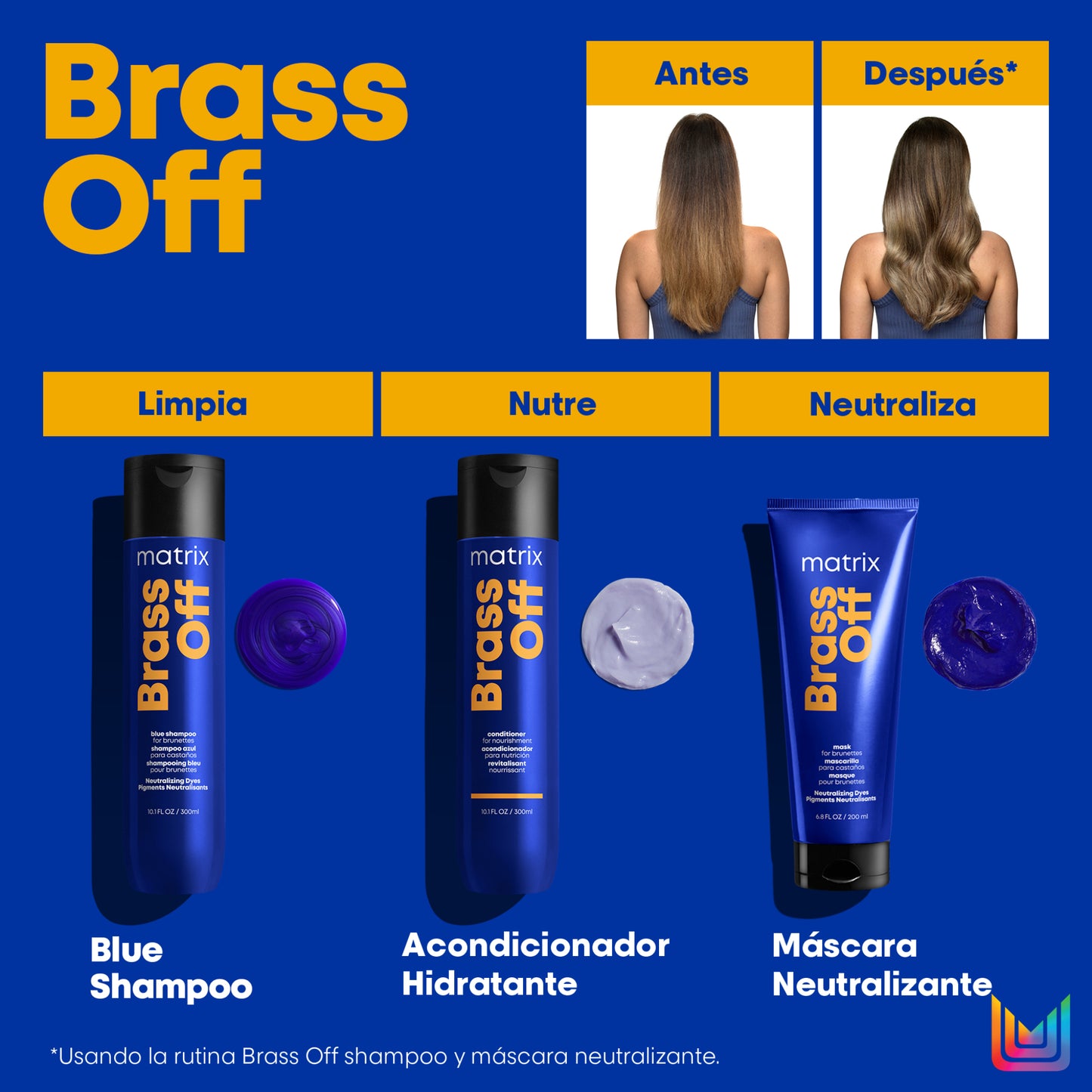Matrix Brass Off Shampoo Matizador 300 ML