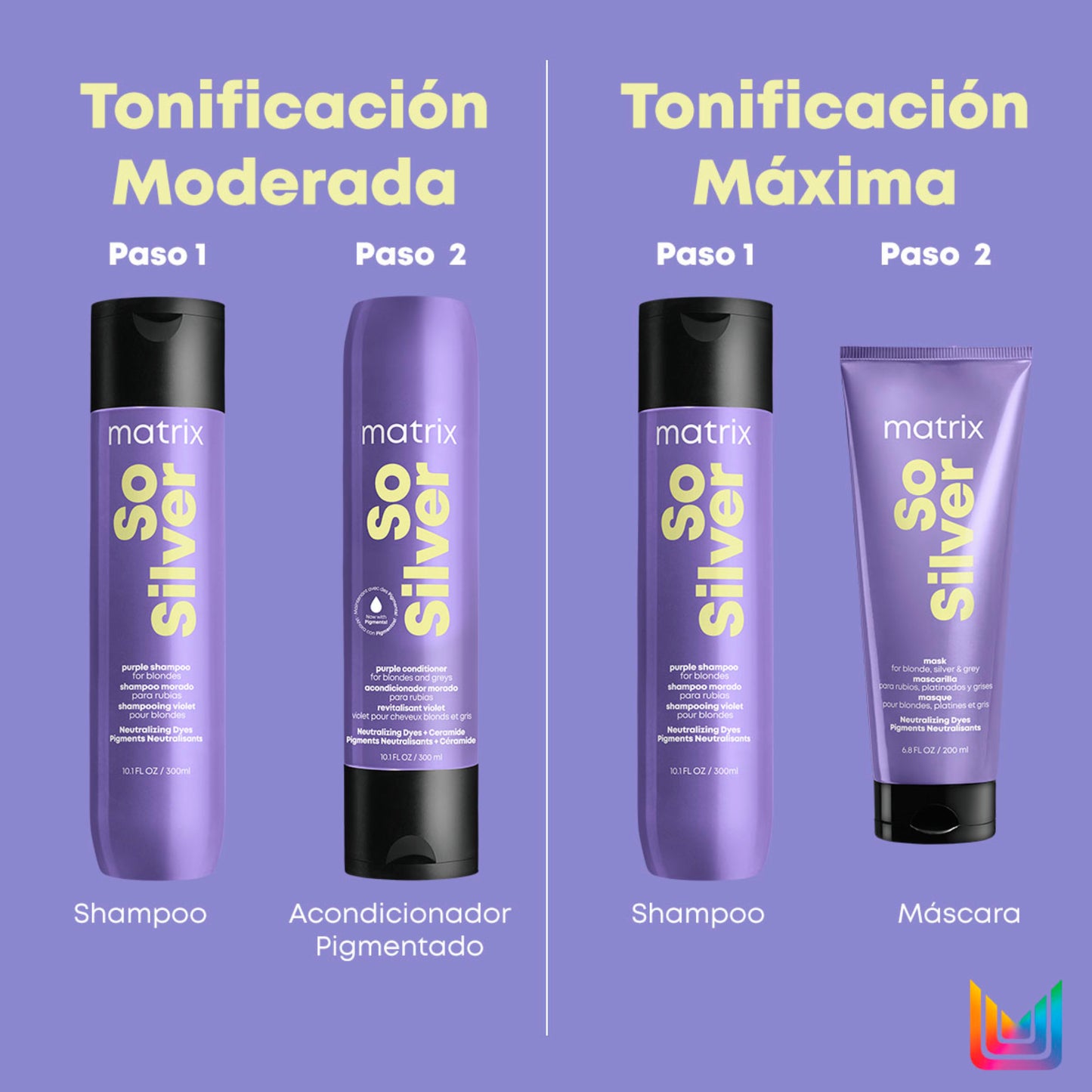 Matrix So Silver Máscara Matizadora Violeta Cabello Rubio O Canoso 200 ML