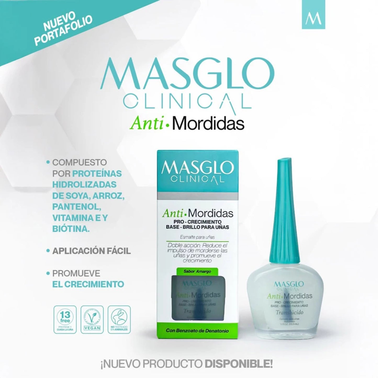 Masglo Esmalte Uñas Base Clinical Anti-Mordidas