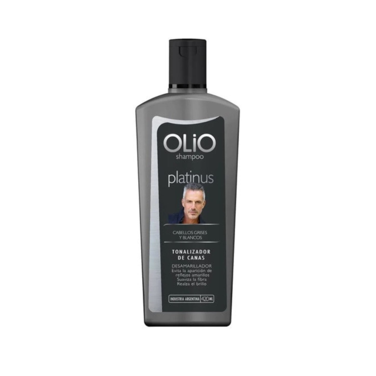 Olio Shampoo Tonalizador De Canas Platinus Men - 420ML