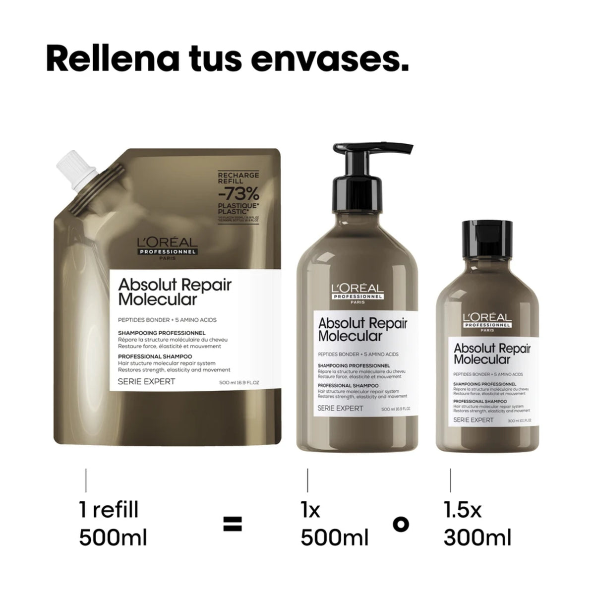 L'oréal Professionnel Absolut Repair Molecular Shampoo Refill - 500 ML