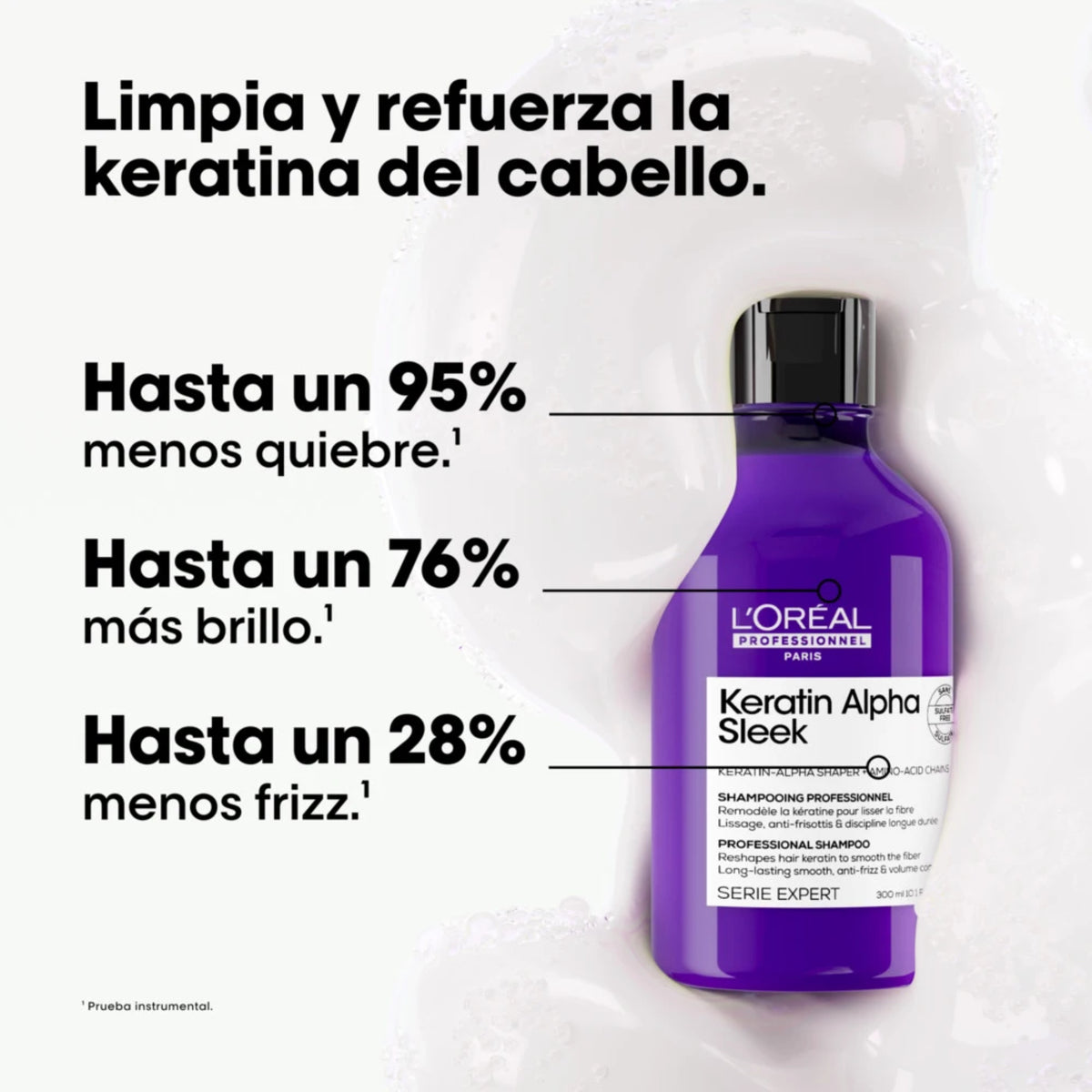 L'oréal Professionnel Shampoo Anti-Frizz Keratin Alpha Sleek - 300 ML
