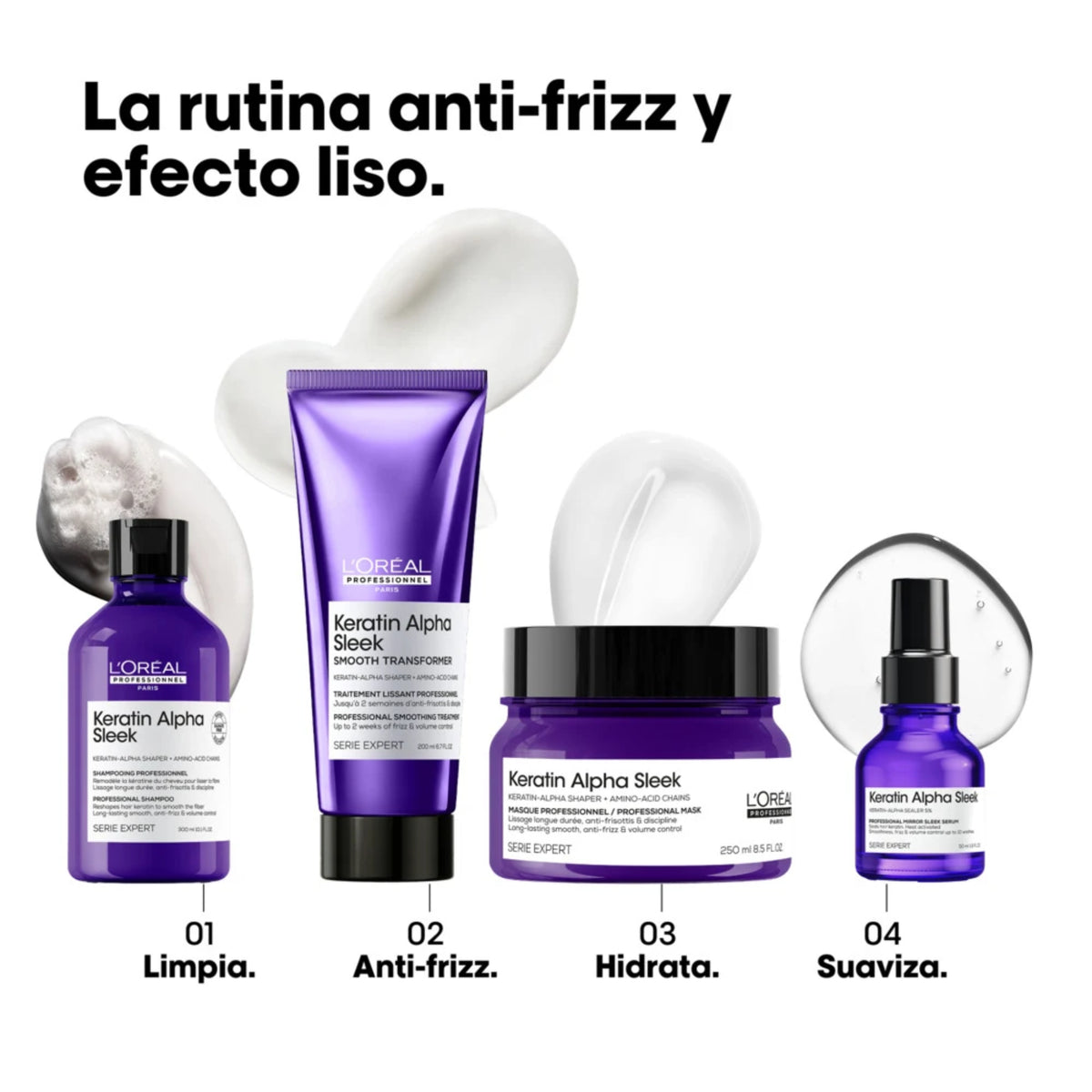 L'oréal Professionnel Máscara Anti-Frizz Keratin Alpha Sleek - 250 ML