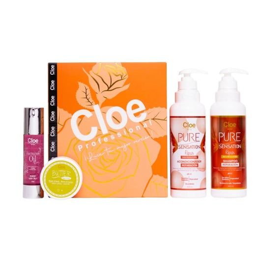 Cloe Set Pure Sensation Repair Shampoo Y Acondicionador 400 ML + Fascination Oil Rose 50 ML + Manteca Corporal 60 GR