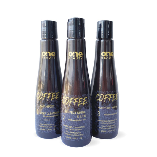 One Beauty Alisado Permanente Coffee 3 Pasos Kit 200ml
