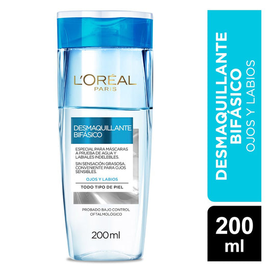 Loreal Desmaquillante Bifasico Maquillaje a Prueba de Agua 200ML