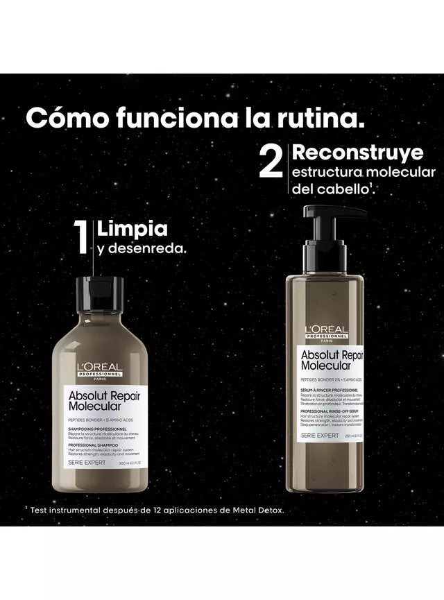 Serie Expert Absolut Repair Molecular Shampoo 300ml+Serum Enjuage 250Ml