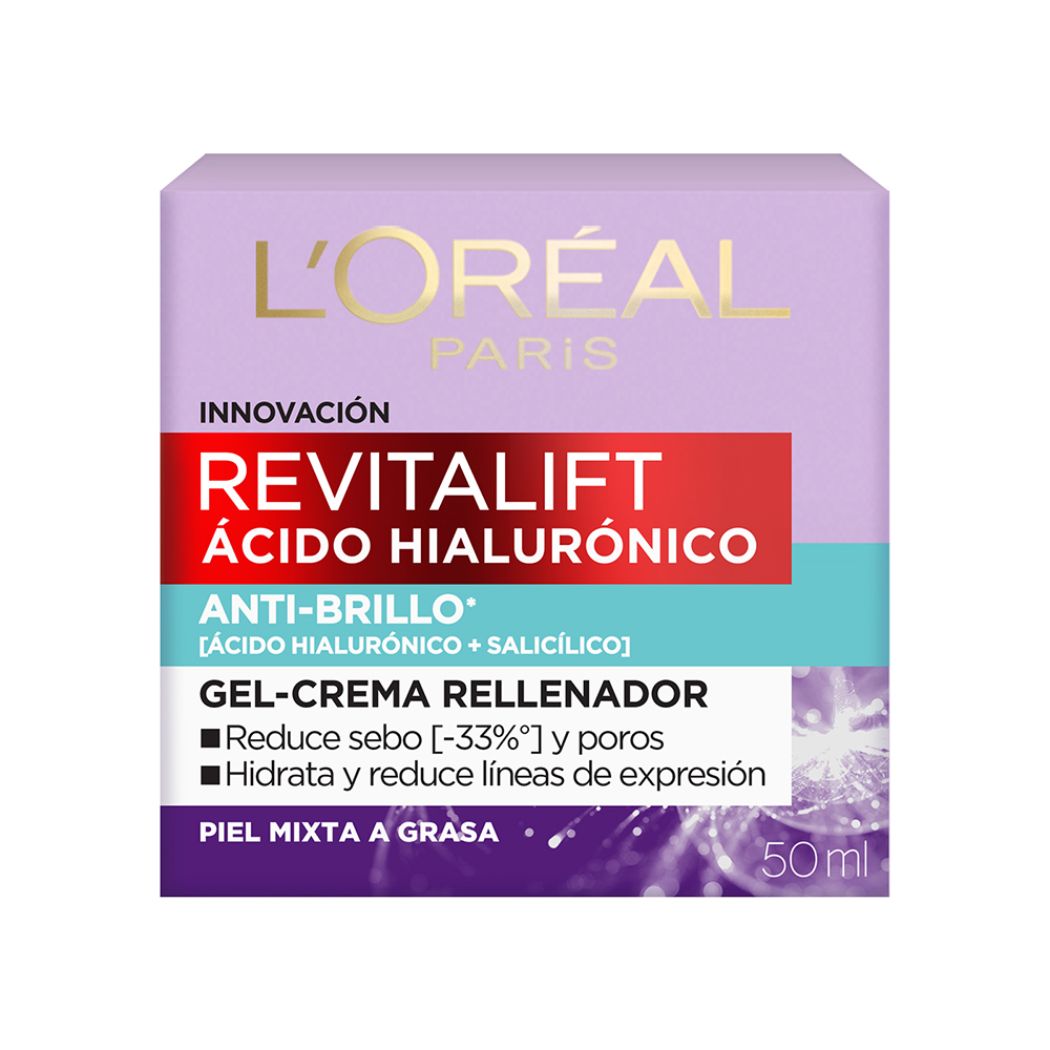 Loreal Revitalift Crema Dia Gel Oil Control Acido Hialuronico 50ML