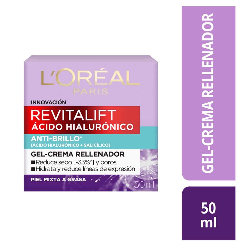Loreal Revitalift Crema Dia Gel Oil Control Acido Hialuronico 50ML