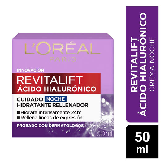 Loreal Revitalift Crema Noche Acido Hialuronico 50ML