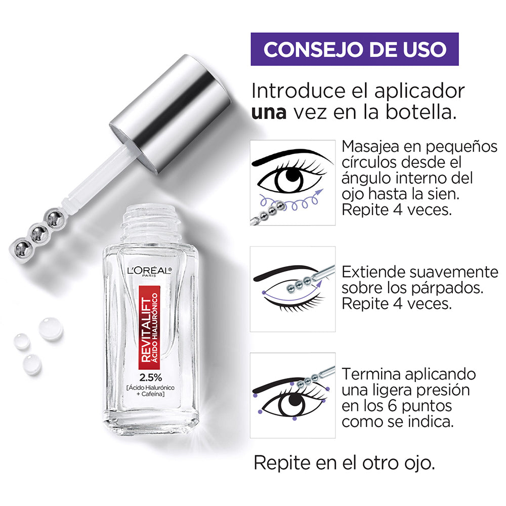 Loreal Revitalift Serum Ojos Acido Hialuronico 2,5 + Cafeina
